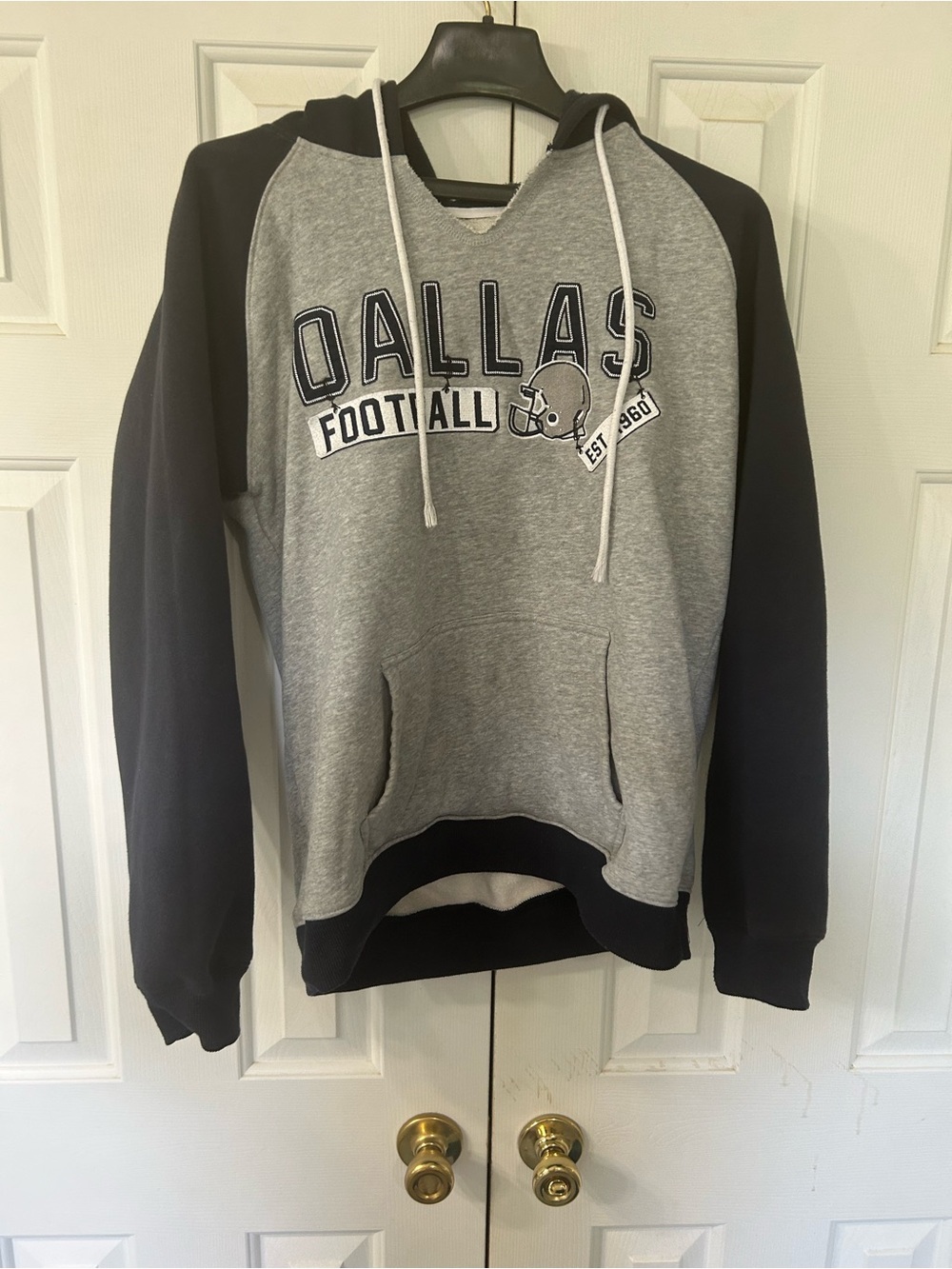 Dallas Football Hooded Pullover Sweatshirt - Gray/Navy
